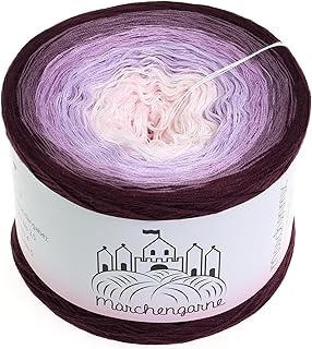 LiLu's Passion Colour Gradient Yarn, 200 g, 1000 m, Chianti Outside, 3-Ply Bobbel Knitting Wool, Crochet