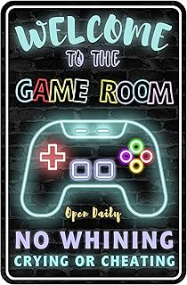 Sadytui Game Room Wall Decor Gamer Room Decor For Boys Gaming Room Decorations Stuff 12x8 Inches Metal Sign