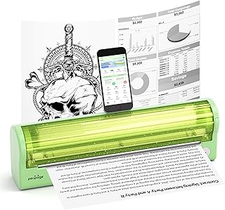 بيريبيج طابعة محمولة P80، طابعة بلوتوث لاسلكية حرارية تدعم 8.5 انش × 11 انش رسائل وقانونية امريكية، ورق حراري ايه 4، طابعة بدون حبر متوافقة مع iOS واندرويد واللابتوب (اخضر 300 نقطة في البوصة)