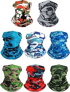 SATINIOR 8 Pieces Summer Neck Gaiter Scarf Bandanas for Men Balaclava Cooling Breathable Face Cover Scarf