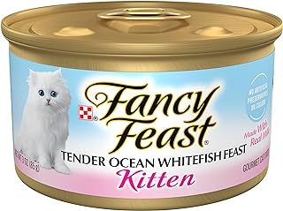 Fancy Feast Wet Cat Food, Kitten, Tender Ocean Whitefish Feast, 3-Ounce Can - Pack of 24