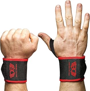 WARM BODY COLD MIND - Premium Weight Lifting Wrist Wraps for Crossfit, Powerlifting, Deadlift, Gym, Workout, Exercises & Fitness, Heavy-Duty Wrist Support with Thumb Loop