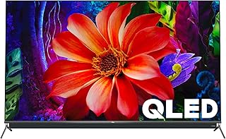 تلفزيون ذكي 55 بوصة من تي سي ال شاشة 4 كيه بتقنية QLED HDR معتمد مكبر صوت او ووفر اندرويد مدمج بتصميم معدني دون اطار - 65C815 موديل 2020 أسود