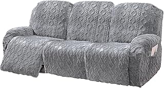 JOKIVTOU Recliner Sofa Covers 8-Pieces Reclining Couch Slipcovers 3 Seater Stretch Recliner Furniture Protector with Elastic Bottom& Pocket, Soft Fitted Washable Stay in Place