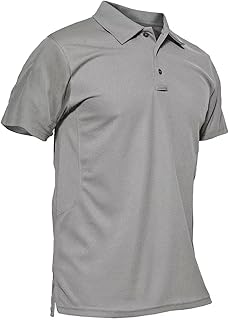 TACVASEN Men's Polo Shirt Quick Dry Performance Short Sleeve Tactical Shirts Pique Jersey Golf Shirt