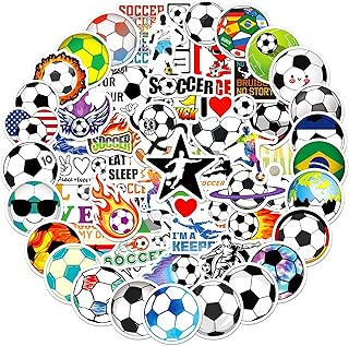 YTSQLER 200 PCS Soccer Stickers Bulk Sport Stickers for Water Bottle Goodie Bags Luggage Soccer Accessories Football Team Party Favors Gifts Decor for Kids Teens Adults