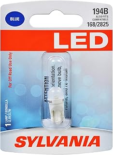 سيلفانيا - مصباح LED صغير ازرق 194 T10 W5W - مصباح LED ساطع، مثالي للإضاءة الداخلية (يحتوي على لمبة واحدة)، 0.7 واط