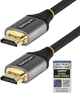 كيبل HDMI 2.1 دقة 8K طول 10 قدم 3 متر من ستارتيك دوت كوم معتمد بسرعة عالية للغاية 48Gbps ودقة 8k 60Hz و4K 120Hz/خاصية HDR10 وeARC مع غطاء لدائن حرارية مرنة للتلفزيون HDMM 21 فولت