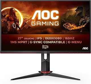 AOC شاشة العاب 27G2SPU- 27 انش FHD 165Hz IPS 1ms MPRT AMD فري سينك بريميوم مكبرات صوت تعديل الارتفاع موزع USB 1920×1080 @ 250 cd/m² HDMI 1.4/DP 1.2 3.2 اسود