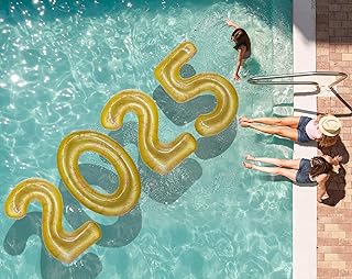 Pool Party Decorations 2025-48" Large Inflatable Pool Floats Giant Celebration Floating Pool Numbers for Pool Parties, Graduations, Birthday, Bachelorette, Wedding, Baby Shower, New Year Events