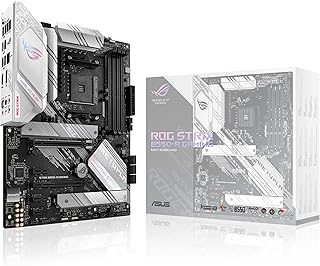 لوحة ام ATX AM4 روج ستريكس من اسوس باللوحة كارت AMD B550 للالعاب منفذ PCIe 4.0 وايثرنت انتل 2.5Gb 2 وحدات تبديد حرارة وساتا 6Gbps وUSB 3.2 جيل ثاني وتقنية مزامنة RGB اورا LGA 2011 DDR4