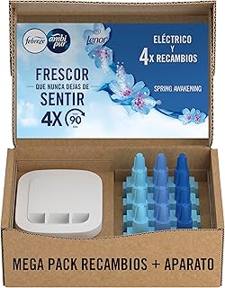 Febreze Programmable Air Freshener 3Volution Fragrance Plug Starter Kit + Refill Bottles 80 ml April Fresh, 3 Changing Fragrances to Fight Odours