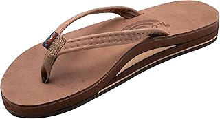 'Rainbow Sandals Ladies Luxury Leather - Double Layer Arch Support with 1/2'' Narrow Straps'