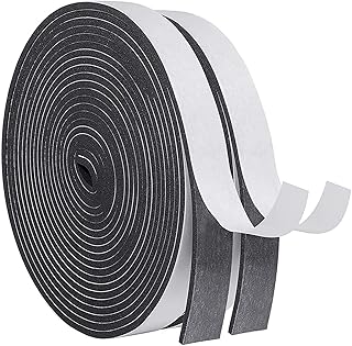 Self-Adhesive Sealing Tape for Doors Windows, 20 mm (W) x 3 mm (D)/10 m Rubber Seal Door Seal Foam Tape Sound Insulation Waterproof for Collision Seal Soundproof