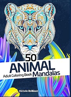 50 Animal Mandalas - Adult Coloring Book: Stress Relief Coloring Book for Adults