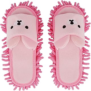 1 Pair Washable Mop Slippers Shoes Microfiber Chenille Reusable Dust Dirt Hair Cleaner for Office House Polishing Cleaning