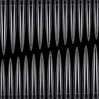 480 قطعة من أطراف الأظافر الطويلة للغاية ذات مسامير صناعية شفافة وطويلة وشفافة وأظافر مزيفة وشفافة وأظافر صناعية على الأظافر الصناعية من أجل أعمال الصالونات المنزلية للنساء والفتيات