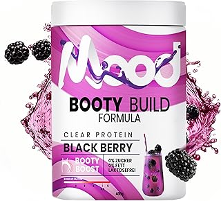 BOOTY Pump Booster - Gym Workout - Clear Protein - Protein Limo 400 g - Building Butt Muscle - Without Sugar - Butt Muscle Training - Muscle Gain & Booty Growth (400 g, Black Berry)