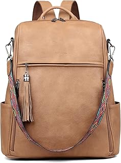 FADEON Womens Backpack Purse Large Designer PU Leather Laptop Backpacks, Ladies Computer Shoulder Bags