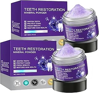 2PCS Purple Teeth Restoration Mineral Powder, Mineral Tooth Powder, Dental Restoration Mineral Powder Effective in Strengthening Teeth and Gums