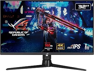 شاشة العاب اسوس روج ستريكس XG32UQ 32 انش،4K UHD (3840x2160)، IPS سريع، 160 Hz (اوفر كلوكينج)، 1 مللي ثانية جي تي جي، متوافقة مع انفيديا سينك، فري سينك بريميوم برو، فاريابل اوفردرايف، DCI-P3، أسود، LCD