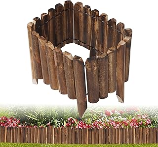 lesolar Wooden Fence Edging Outdoor Garden Lawn Landscape Flexible Decorative Border (NM074-1)