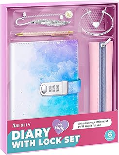 Girls Diary with Lock Kit, Gifts for Girls Age of 8 9 10 11 12 Year Old, DIY Kids Journals Set for Ages 8-12, Cool Birthday Gifts Toys for Teenage, Locking Secret Diary Stuff for Tweens Teens (Pink)