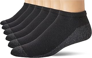 جوارب Hanes Men's ComfortBlend Max Cushion 6 قطع بيضاء منخفضة القطع، من هنس