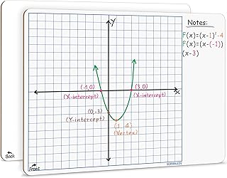 سكريبليدو شبكة مع مساحة عمل، 11 انش × 14 انش، لوحة رسم بيانية مزدوجة الجوانب قابلة للمسح الجاف للرياضيات والمزيد