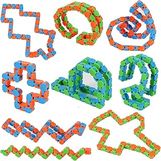 فريوسات 9 قطع من 24 حلقة العاب مضمار واكي تراك لعبة احجية على شكل ثعبان العاب فدجيت تعمل بالضغط والنقر، العاب حسية للاصابع لتخفيف التوتر او حشو شنط الحفلات