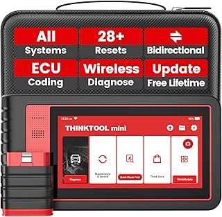 THINKCAR OBD2 Scanner Diagnostic Tool, Scanner for Car with All System and 28+ Maintenance Services, Thinktool Mini Support Bidirectional Control and ECU Coding, Auto VIN and Update Free Lifetime