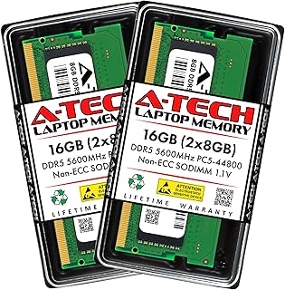 ايه-تيك مجموعة 16GB (2x8GB) DDR5 5600MHz PC5-44800 CL46 SODIMM 1.1V غير ECC غير مخزنة SO-DIMM 262 دبوس وحدة ترقية ذاكرة RAM للابتوب