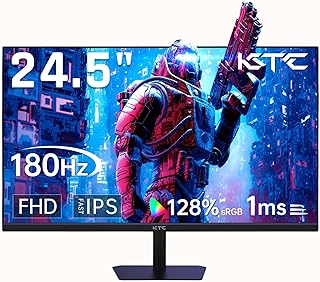 KTC شاشة العاب 24.5 انش FHD 180Hz IPS سريعة 1080P 1 مللي ثانية 128% sRGB HDR10 فري سينك HDMI × 2 / DP فيسا قابلة للتعديل للامالة Xbox PS5 سويتش كيبل متضمن