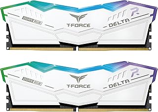 ذاكرة رام DDR5 تي فورس دلتا RGB سعة 32 جيجابايت (2×16 جيجابايت) 6000 ميجاهرتز PC5 48000 CL38 انتل اكس ام بي 3.0 وايه دي اكسبو وحدة لسطح المكتب بلون أبيض من تيم جروب FF4D532G6000HC38GDC01