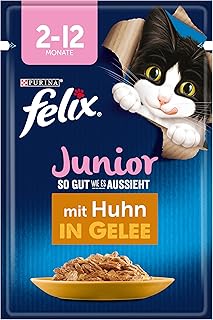 FELIX As Good As It Looks Junior Kitten Food Wet in Jelly with Chicken, Pack of 26 (26 x 85 g)