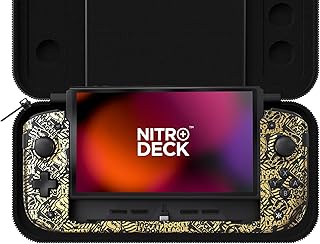 CRKD Nitro Deck+ Handheld Pro Controller for Nintendo Switch & OLED Model - TV Dockable - Programmable Sidekicks & Back Buttons - TruCollection System (Rocket League Gold Edition)