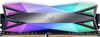 ذاكرة كمبيوتر مكتبي من اكس بي جي DDR4 D60G سعة 16 جيجا (2×8 جيجا) بفضاء لوني RGB 3600MHz PC4-28800 CL18-22-22 ذاكرة خطية مزدوجة و288 دبوس، لون رمادي (AX4U36008G18I-DT60)، سعة 16.0 GB