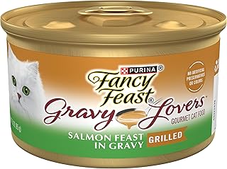 Purina Fancy Feast Gravy Wet Cat Food, Gravy Lovers Salmon Feast in Seared Salmon Flavor Gravy - (24) 3 oz. Cans