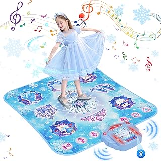 Dance Mat Children's Toy Gifts for Girls 3 4 5 6 7 8 9 Years, 2024 8 Buttons Dance Mat with Bluetooth, Flowing Light Control System with Stand, Princess Gift for 3-12 Years Girls