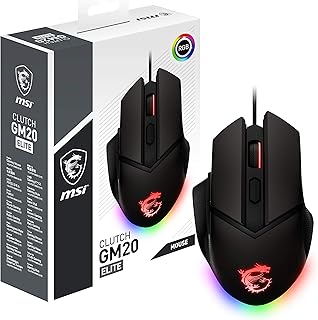 ماوس كلاتش جي ام 20 اليت العاب مع USB اضاءة RGB بمستشعر بصري يصل الى 6400 نقطة بالانش للابتوب والكمبيوتر المكتبي من اس اي