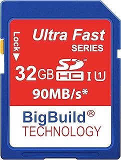 بطاقة ذاكرة 32GB SD SDHC فئة 10 فائقة السرعة لكاميرا كانون EOS 1200D من بيج بيلد تكنولوجي