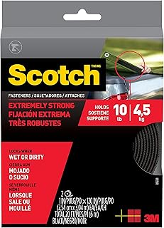 لاصق تثبيت شديد سكوتش RF6761، مقاس 1 انش × 10 قدم (25.4 ملم × 3.04 متر) لكل مجموعة من الشرائط، لون اسود. مجموعة واحدة من الاشرطة/حزمة