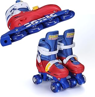 2in1 Kids Roller Skates, Transform from Quads to Inlines Skates, Durable Hardshell Boot, LED Wheels for Quads and Inlines