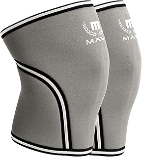 Mava Sports Pair of Knee Compression Sleeves Neoprene 7mm for Men & Women for Cross Training WOD, Squats, Gym Workout, Powerlifting, Weightlifting