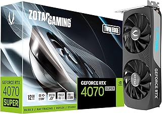 زوتاك بطاقة رسومات للالعاب جيفورس RTX 4070 سوبر توين ايدج DLSS 3 12GB GDDR6X 192 بت 21 جيجابايت في الثانية PCIE 4.0، تبريد متطور ايس ستورم 2.0، اضاءة سبيكترا RGB، ZT-D40720E-10M