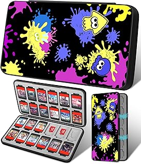 Xinocy for Nintendo Switch Game Case with 24 Game Holder Slots and 24 SD Micro Card Slots for Nintendo Switch/Lite/OLED,Cute Cartoon Games Cartridge Cases for Boys Kids Girls Kawaii Storage Box, Look