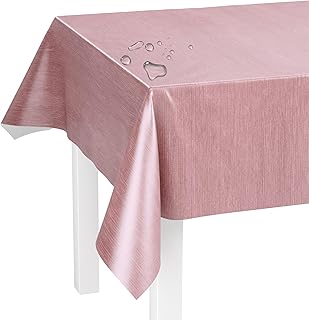 LILENO HOME Washable Tablecloth Sold by the Metre 180 x 140 cm (Cut Edge) in Linen Rose Motif - Oilcloth Tablecloth Water-Repellent Ideal as a Table Cloth or Table Runner for Beer Tent Set