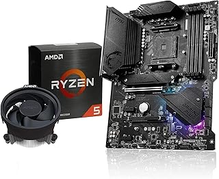 معالج الكمبيوتر مايكرو سنتر AMD رايزن 5 5600X 6- كور 4.0-ثريد حتى 4.6GHz مفتوح مع باقة تبريد ريث ستيلث لوحة ام اس اي بي جي B550 جيمنج بلاس ATX AM4 DDR4 PCIe 4.0 M.2 مقبس ايه 4