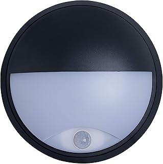 لويسيكو رأس جفون دائري صديق للبيئة باضاءة LED EBEE10P40-01، مع مستشعر بي اي ار، 10 واط، اسود، ألومنيوم