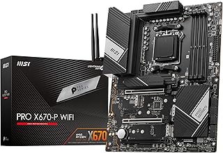 لوحة ام برو X670-P بروسيريز مع واي فاي من اس اي AMD AM5 وDDR5 ومنفذ PCIe 4.0 ساتا 6 جيجابت الثانية M.2 USB 3.2 الجيل الثاني HDMI منفذ عرض وايه تي اكس Socket AM5